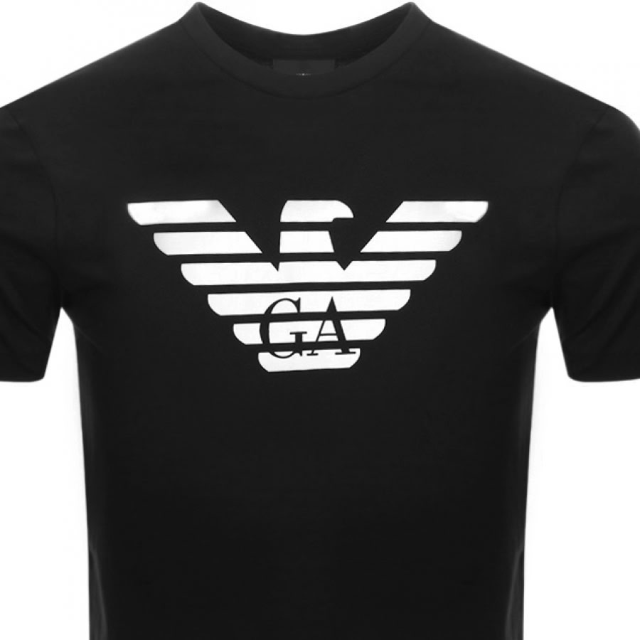 Alternative Image for ProductEmporio Armani Crew Neck Logo T Shirt Black2